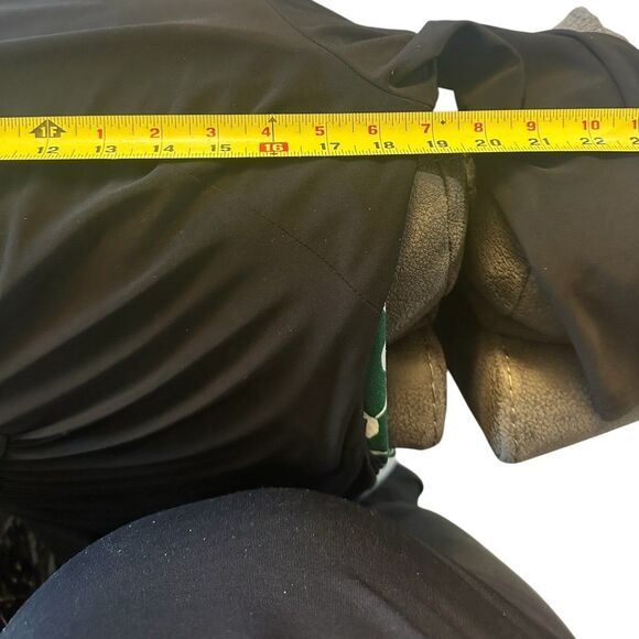 Adrianna Papell Black Sheath Dress Front Twist Ruching Long Sleeve 12 cocktail - Picture 7 of 7